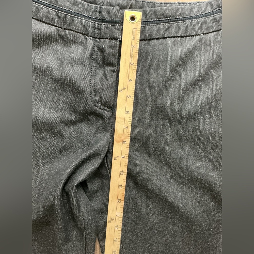 MaxMara Women’s Cotton Charcoal Gray Black Stripe Trouser (Size 12) - Picture 7 of 8